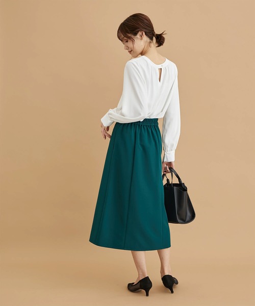 ROPE' PICNIC(ロペピクニック)の「2WAY/とろみ合繊ギャザーブラウス(シャツ/ブラウス・レディース・グレー系その他/オフホワイト/ベージュ/ブルー/ピンク系その他・38)」の22枚目の写真