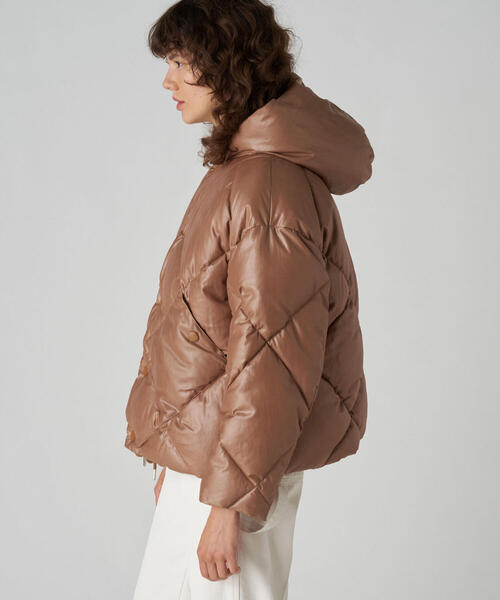 MACPHEE(マカフィー)の「フェイクレザー キルティングショートコート MACPHEE(マカフィー)の「フェイクレザー キルティングショートコート