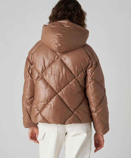 MACPHEE（マカフィー）の「フェイクレザー キルティングショートコート 
