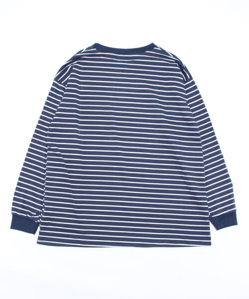 almo(アルモ)の「オーバーサイズボーダーロンTee(NEZ)(Tシャツ/カットソー・レディース・ホワイト/ネイビー・XX-LARGE)」の11枚目の写真