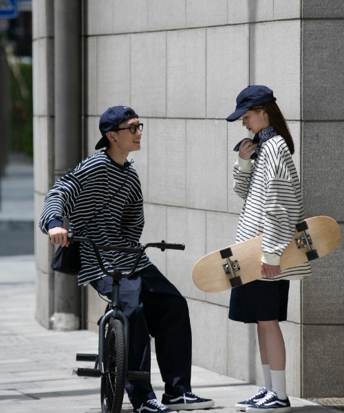 almo(アルモ)の「オーバーサイズボーダーロンTee(NEZ)(Tシャツ/カットソー・レディース・ホワイト/ネイビー・XX-LARGE)」の8枚目の写真