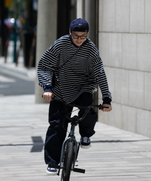 almo(アルモ)の「オーバーサイズボーダーロンTee(NEZ)(Tシャツ/カットソー・レディース・ホワイト/ネイビー・XX-LARGE)」の13枚目の写真