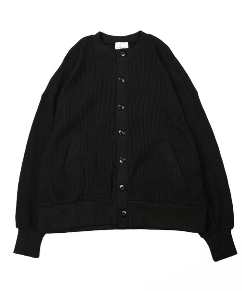 Universal Style Wear(ユニバーサルスタイルウェア)の「Universal Style Wear ビッグ ドルマン ワッフル クルー カーディガン(カーディガン/ボレロ・メンズ・ブラック/杢グレー/オフホワイト/ブラウン・X-LARGE/LARGE/MEDIUM)」の15枚目の写真