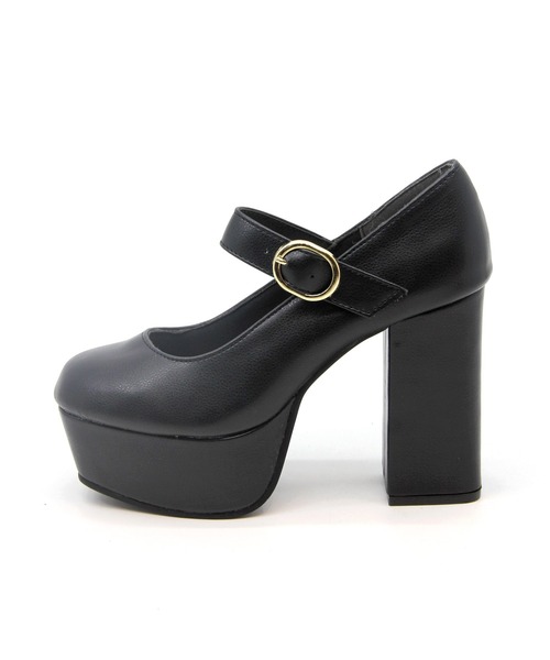 Sugar Sugar（シュガーシュガー）の「【SUGAR SUGAR シュガーシュガー】ソフトスクエアチャンキーヒールストラップパンプス（パンプス・レディース・ブラック/グレー系その他/ダークブラウン・S/M/L/LL）」の6枚目の写真