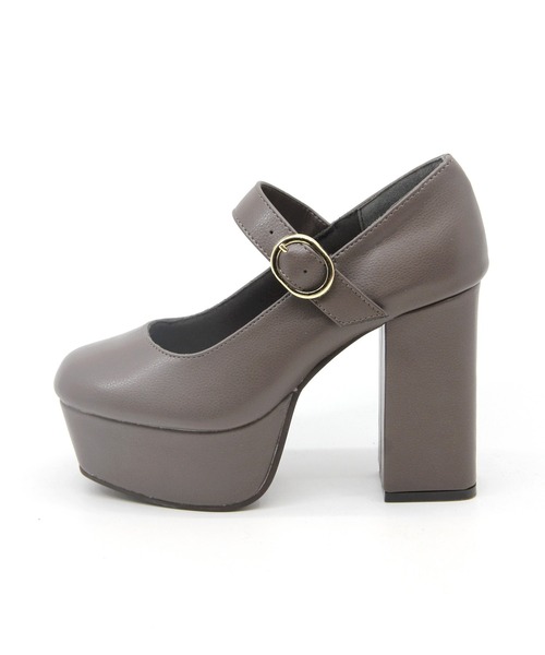 Sugar Sugar（シュガーシュガー）の「【SUGAR SUGAR シュガーシュガー】ソフトスクエアチャンキーヒールストラップパンプス（パンプス・レディース・ブラック/グレー系その他/ダークブラウン・S/M/L/LL）」の12枚目の写真