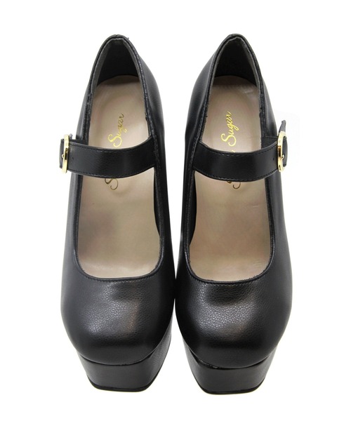 Sugar Sugar（シュガーシュガー）の「【SUGAR SUGAR シュガーシュガー】ソフトスクエアチャンキーヒールストラップパンプス（パンプス・レディース・ブラック/グレー系その他/ダークブラウン・S/M/L/LL）」の8枚目の写真