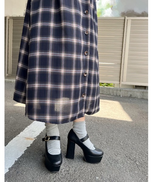 Sugar Sugar（シュガーシュガー）の「【SUGAR SUGAR シュガーシュガー】ソフトスクエアチャンキーヒールストラップパンプス（パンプス・レディース・ブラック/グレー系その他/ダークブラウン・S/M/L/LL）」の22枚目の写真