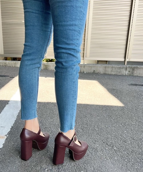 Sugar Sugar（シュガーシュガー）の「【SUGAR SUGAR シュガーシュガー】ソフトスクエアチャンキーヒールストラップパンプス（パンプス・レディース・ブラック/グレー系その他/ダークブラウン・S/M/L/LL）」の17枚目の写真