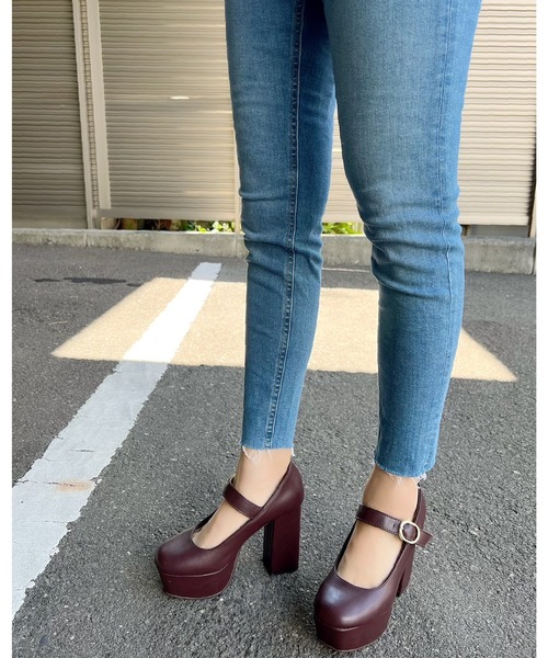 Sugar Sugar（シュガーシュガー）の「【SUGAR SUGAR シュガーシュガー】ソフトスクエアチャンキーヒールストラップパンプス（パンプス・レディース・ブラック/グレー系その他/ダークブラウン・S/M/L/LL）」の18枚目の写真