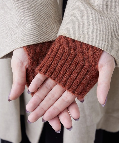 BIRTHDAY BAR（バースデイバー）の「アームウォーマー バスケットウィーブ  アルパカ（アームカバー・レディース・ベージュ/グレー/ブラウン・フリー）」の18枚目の写真