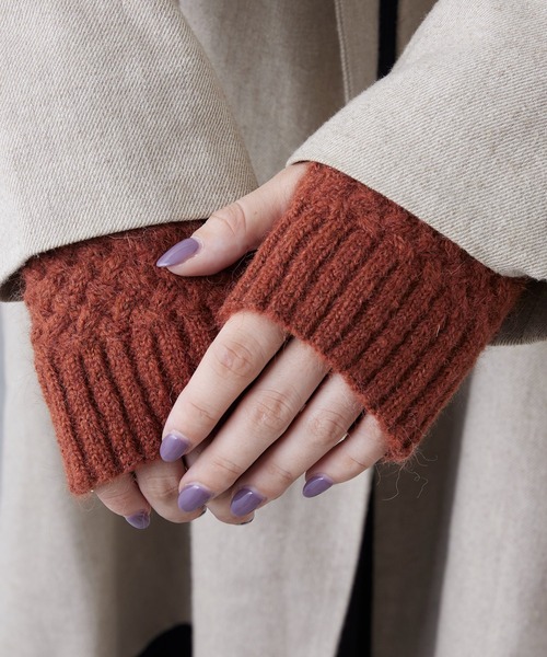 BIRTHDAY BAR（バースデイバー）の「アームウォーマー バスケットウィーブ  アルパカ（アームカバー・レディース・ベージュ/グレー/ブラウン・フリー）」の17枚目の写真