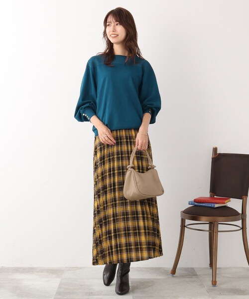 DRESKIP(ドレスキップ)の「◆袖ボタンガーター切り替えニット(ニット/セーター・レディース・ブルー/ブラック系2/ベージュ系その他2/マスタード・02/03/04)」の22枚目の写真