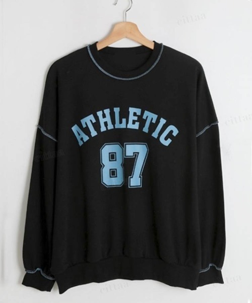 Dalfwin（ダールフィン）の「2022 AW 秋冬 韓国ファッション スウェット セット レディース【上下セット】87配色ステッチセットアップ スウェットパンツ トレーナー スウェットパンツ ジャージ オーバーサイズ ビッグシルエット（ルームウェア/パジャマ・レディース・ブラック/ベージュ/カーキ・FREE）」の22枚目の写真