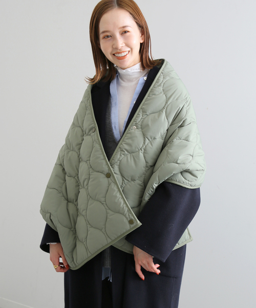 SLOBE IENA（スローブイエナ）の「SLOBE IENA キルティングマフラー（マフラー・レディース・カーキ/ホワイト・FREE）」の2枚目の写真