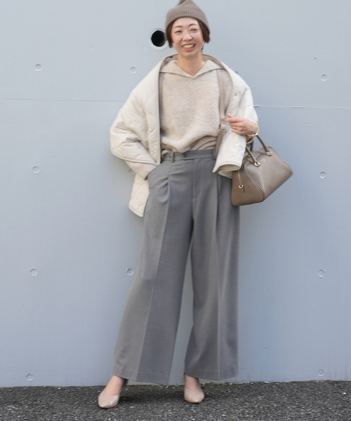 SLOBE IENA（スローブイエナ）の「SLOBE IENA キルティングマフラー（マフラー・レディース・カーキ/ホワイト・FREE）」の6枚目の写真