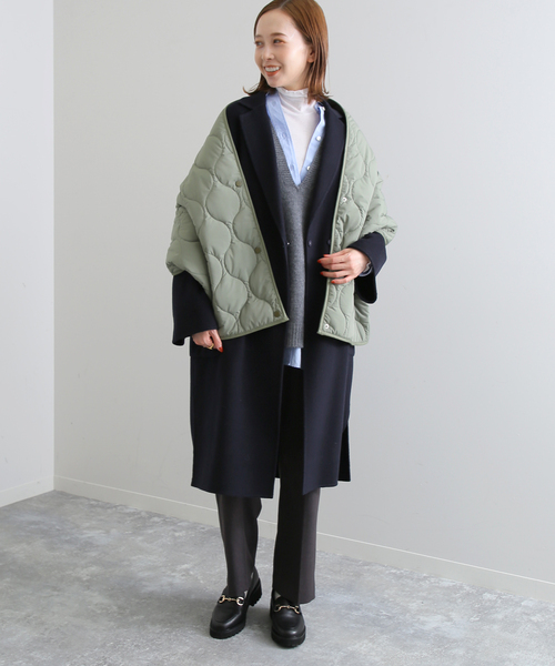 SLOBE IENA（スローブイエナ）の「SLOBE IENA キルティングマフラー（マフラー・レディース・カーキ/ホワイト・FREE）」の9枚目の写真
