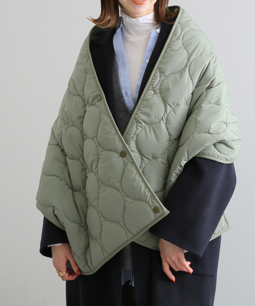 SLOBE IENA（スローブイエナ）の「SLOBE IENA キルティングマフラー（マフラー・レディース・カーキ/ホワイト・FREE）」の15枚目の写真