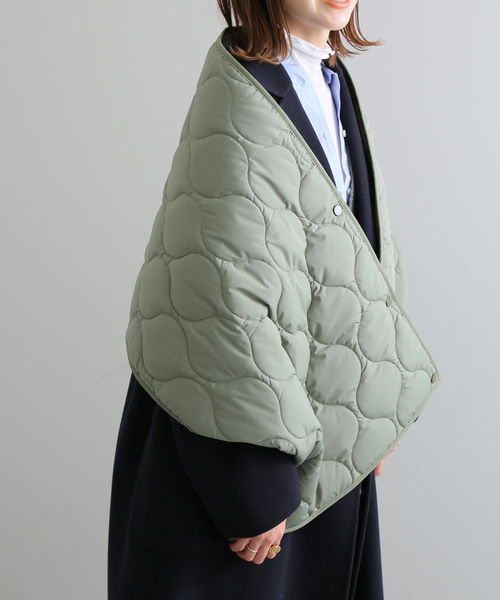 SLOBE IENA（スローブイエナ）の「SLOBE IENA キルティングマフラー（マフラー・レディース・カーキ/ホワイト・FREE）」の17枚目の写真