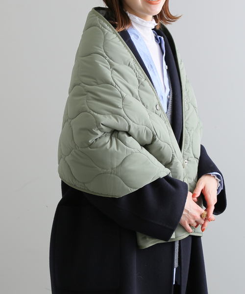 SLOBE IENA（スローブイエナ）の「SLOBE IENA キルティングマフラー（マフラー・レディース・カーキ/ホワイト・FREE）」の18枚目の写真