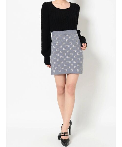 RESEXXY(リゼクシー)の「モノグラムニットミニスカート(スカート・レディース・アイボリー/ブラック/ブルー・FREE)」の21枚目の写真