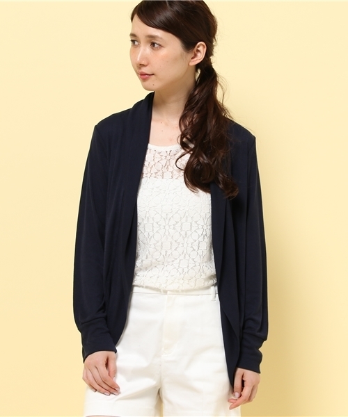 GIORDANO（ジョルダーノ）の「[GIORDANO]サマーロングトッパーカーディガン（カーディガン/ボレロ・レディース・グレー/ベージュ/ブルー/ネイビー・FREE）」の4枚目の写真