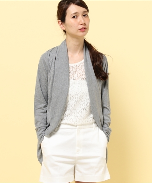 GIORDANO（ジョルダーノ）の「[GIORDANO]サマーロングトッパーカーディガン（カーディガン/ボレロ・レディース・グレー/ベージュ/ブルー/ネイビー・FREE）」の2枚目の写真