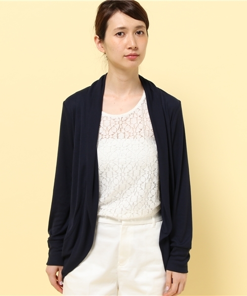 GIORDANO（ジョルダーノ）の「[GIORDANO]サマーロングトッパーカーディガン（カーディガン/ボレロ・レディース・グレー/ベージュ/ブルー/ネイビー・FREE）」の5枚目の写真