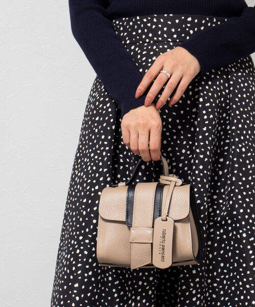 NOLLEY’S(ノーリーズ)の「【roberto pancani/ロベルトパンカーニ】2トーンミニレザーポシェット(ショルダーバッグ・レディース・グレー系その他3/ベージュ系その他3・FREE)」の1枚目の写真