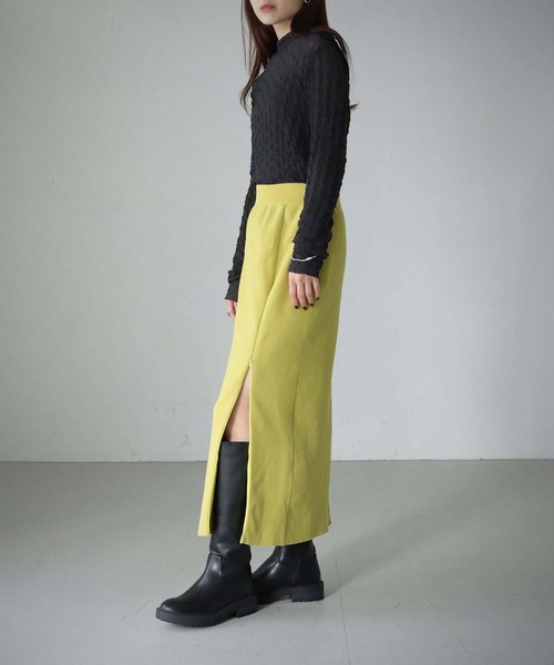 cheriella（シェリエラ）の「【cheriella】WEB限定ファスナースリットタイトスカート（スカート・レディース・ベージュ/マスタード/カーキ/ブラック・M）」の11枚目の写真