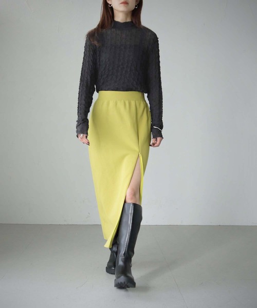 cheriella（シェリエラ）の「【cheriella】WEB限定ファスナースリットタイトスカート（スカート・レディース・ベージュ/マスタード/カーキ/ブラック・M）」の16枚目の写真