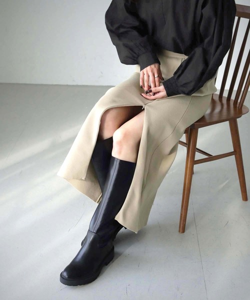 cheriella（シェリエラ）の「【cheriella】WEB限定ファスナースリットタイトスカート（スカート・レディース・ベージュ/マスタード/カーキ/ブラック・M）」の21枚目の写真