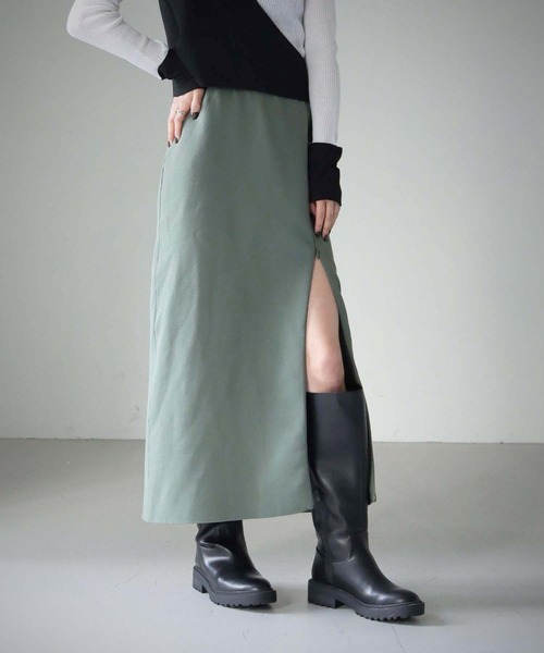 cheriella（シェリエラ）の「【cheriella】WEB限定ファスナースリットタイトスカート（スカート・レディース・ベージュ/マスタード/カーキ/ブラック・M）」の6枚目の写真