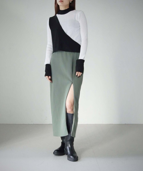 cheriella（シェリエラ）の「【cheriella】WEB限定ファスナースリットタイトスカート（スカート・レディース・ベージュ/マスタード/カーキ/ブラック・M）」の15枚目の写真