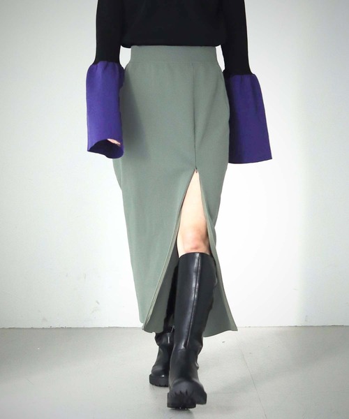 cheriella（シェリエラ）の「【cheriella】WEB限定ファスナースリットタイトスカート（スカート・レディース・ベージュ/マスタード/カーキ/ブラック・M）」の18枚目の写真