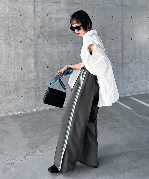 PAGEBOY（ページボーイ）の「ラインジャージパンツ（スウェットパンツ・レディース・ブラック/チャコールグレー・FREE）」の17枚目の写真