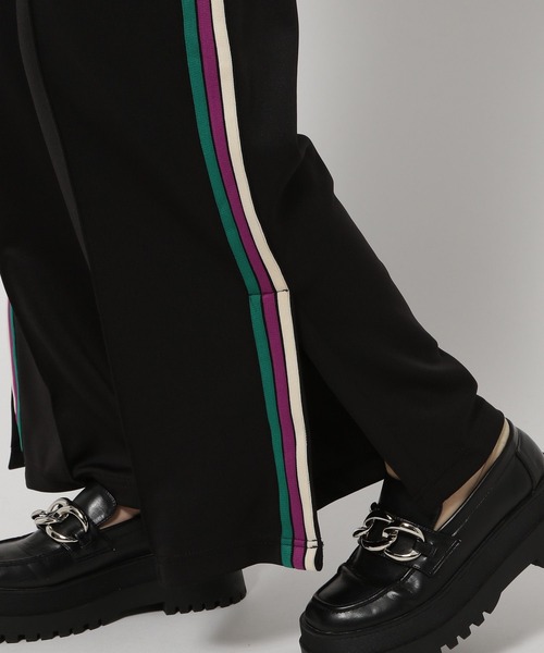 PAGEBOY（ページボーイ）の「ラインジャージパンツ（スウェットパンツ・レディース・ブラック/チャコールグレー・FREE）」の7枚目の写真