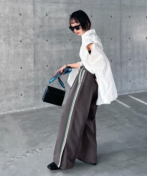 PAGEBOY（ページボーイ）の「ラインジャージパンツ（スウェットパンツ・レディース・ブラック/チャコールグレー・FREE）」の22枚目の写真