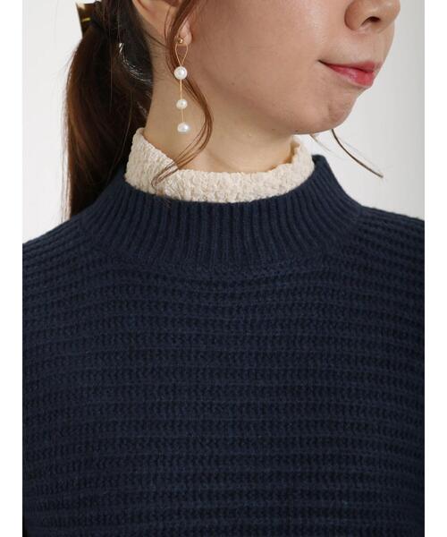 Te chichi（テチチ）の「袖ボリューム短丈バックシャン畦ニット（ニット/セーター・レディース・オフホワイト/ネイビー・ﾌﾘ-）」の21枚目の写真