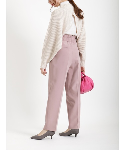 Te chichi（テチチ）の「袖ボリューム短丈バックシャン畦ニット（ニット/セーター・レディース・オフホワイト/ネイビー・ﾌﾘ-）」の4枚目の写真