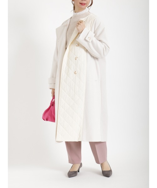 Te chichi（テチチ）の「袖ボリューム短丈バックシャン畦ニット（ニット/セーター・レディース・オフホワイト/ネイビー・ﾌﾘ-）」の5枚目の写真