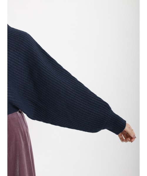 Te chichi（テチチ）の「袖ボリューム短丈バックシャン畦ニット（ニット/セーター・レディース・オフホワイト/ネイビー・ﾌﾘ-）」の12枚目の写真