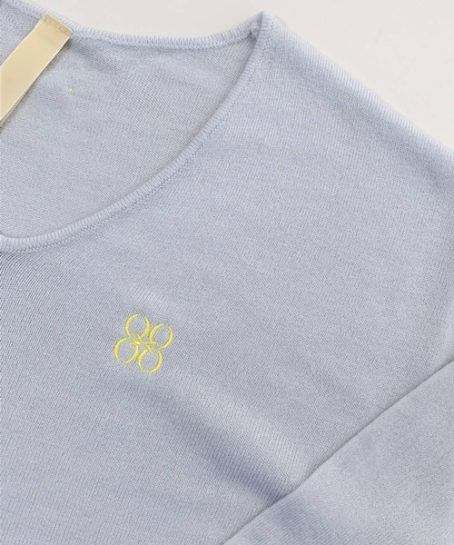 Q（キュー）の「なめらかタッチVネックニット（ニット/セーター・レディース・ライトグレー/アイボリー/ラベンダー・MEDIUM）」の20枚目の写真