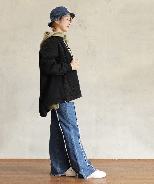 BITTOKO ビットコ デニムニットブルゾン　ジャケット BITTOKO（ビットコ）の「Gジャン切替ケーブルニット（デニムジャケット