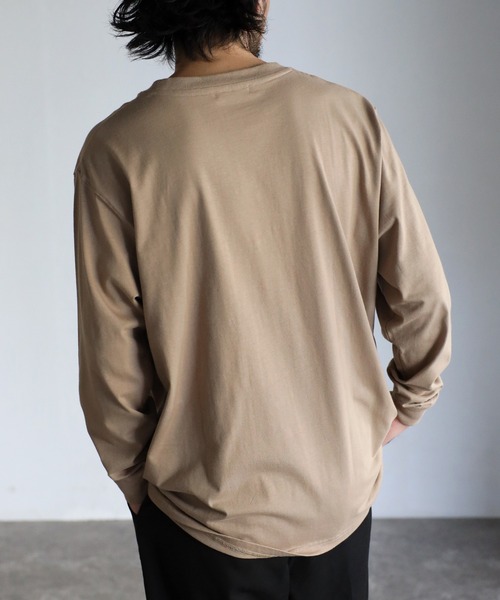 POLOCHAMPS（ポロチャンプス）の「【POLO CHAMPS/ポロチャンプス】ビッグシルエット ワンポイント刺繍 ロングTシャツ（Tシャツ/カットソー・メンズ・ホワイト/ブラック/ダークグリーン/ベージュ/ネイビー・M/L）」の21枚目の写真