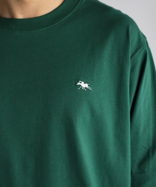 POLOCHAMPS（ポロチャンプス）の「【POLO CHAMPS/ポロチャンプス】ビッグシルエット ワンポイント刺繍 ロングTシャツ（Tシャツ/カットソー・メンズ・ホワイト/ブラック/ダークグリーン/ベージュ/ネイビー・M/L）」の22枚目の写真