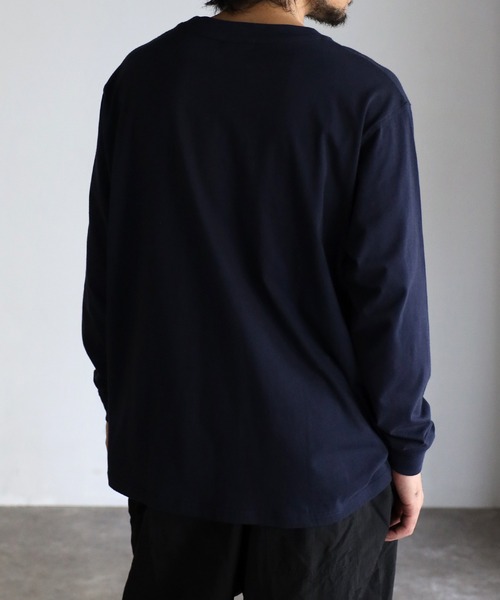 POLOCHAMPS（ポロチャンプス）の「【POLO CHAMPS/ポロチャンプス】ビッグシルエット ワンポイント刺繍 ロングTシャツ（Tシャツ/カットソー・メンズ・ホワイト/ブラック/ダークグリーン/ベージュ/ネイビー・M/L）」の11枚目の写真
