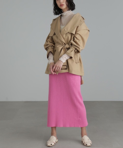 FREE'S MART（フリーズマート）の「◆袖取り外し2Wayミドル丈トレンチコート（トレンチコート・レディース・ベージュ・SMALL/MEDIUM）」の10枚目の写真