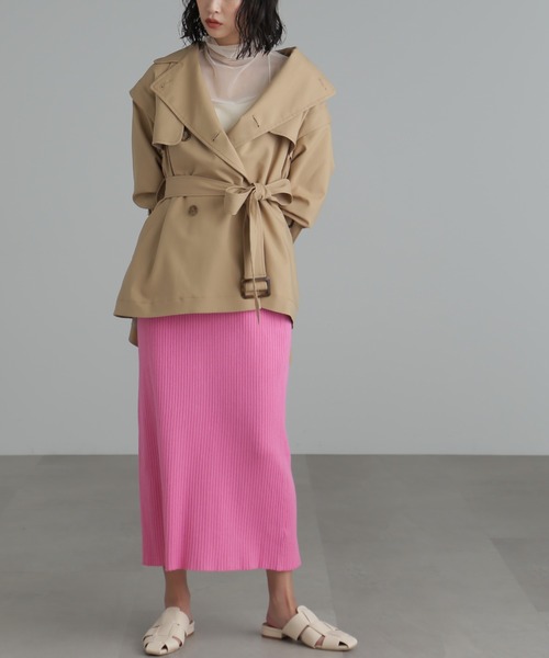 FREE'S MART（フリーズマート）の「◆袖取り外し2Wayミドル丈トレンチコート（トレンチコート・レディース・ベージュ・SMALL/MEDIUM）」の2枚目の写真