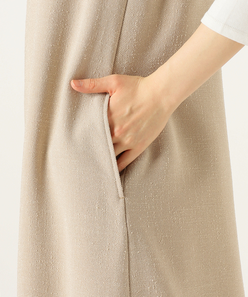 SLOBE IENA(スローブイエナ)の「ループツイードキーネックワンピース(ワンピース・レディース・ベージュ/ネイビー・38/36)」の10枚目の写真