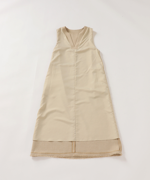 SLOBE IENA(スローブイエナ)の「ループツイードキーネックワンピース(ワンピース・レディース・ベージュ/ネイビー・38/36)」の13枚目の写真